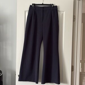 Express Navy Pinstripe Trousers
